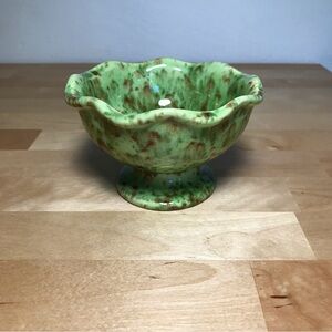 Handmade Hand Painted Studio Art Multicolor Glazed Ceramic Decor Bowl 2 3/4"H.